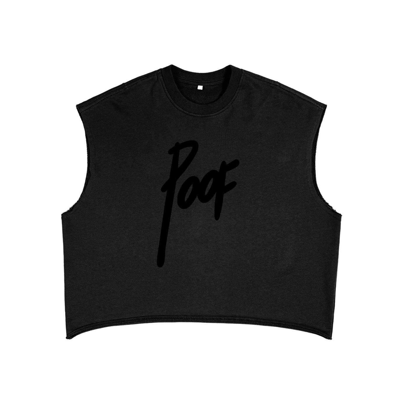 Poof Black French Terry Boxy Tank Top