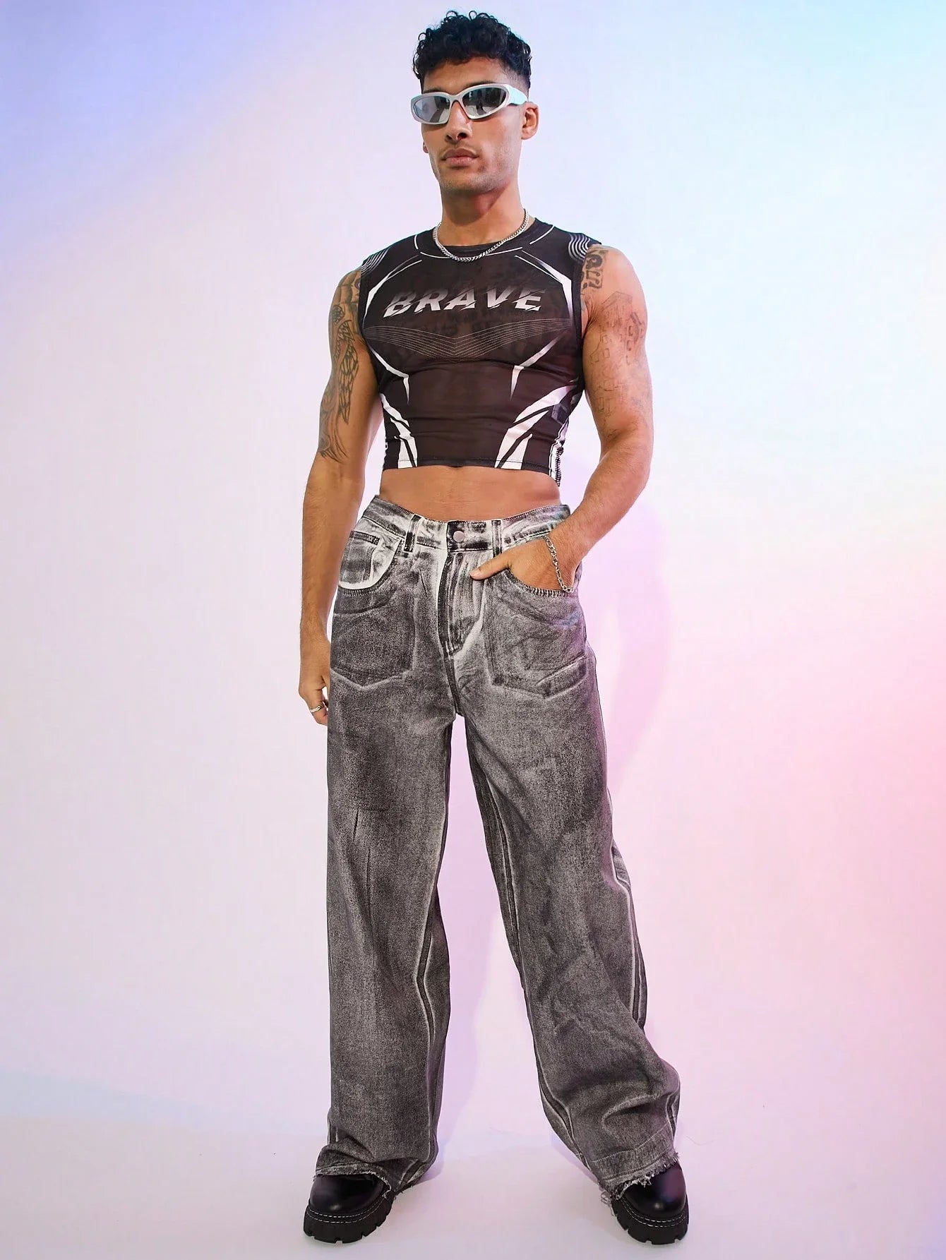 ADSH Poof Store Brave Sheer Crop Top
