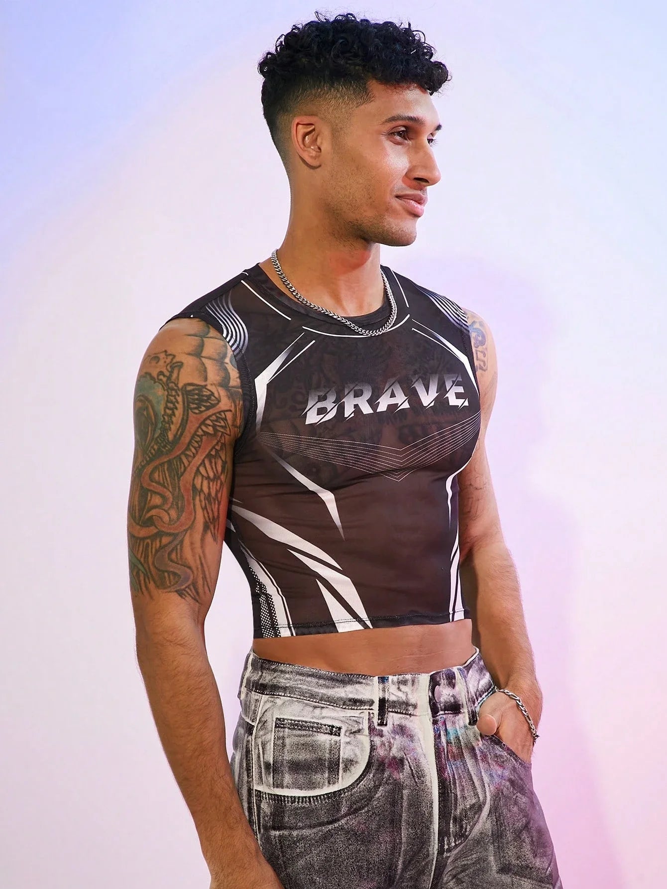 ADSH Poof Store Brave Sheer Crop Top