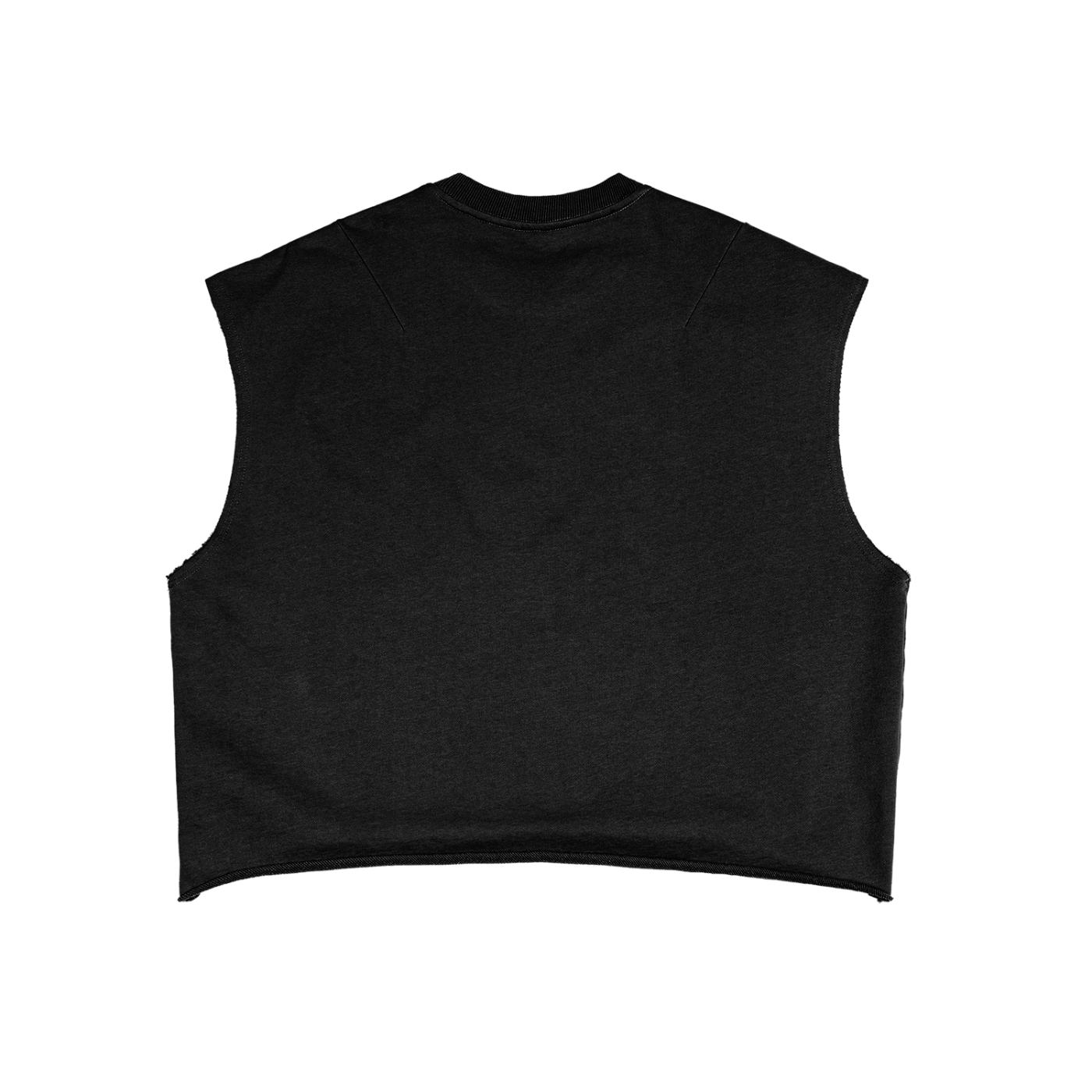 Poof Black French Terry Boxy Tank Top