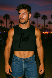 Poof Black French Terry Boxy Tank Top