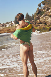 CARIOCA BOY SWIM THONG RIO GREEN/COCONUT MILK