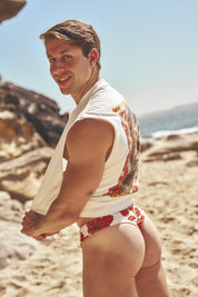 CARIOCA BOY SWIM THONG HIBISCUSS